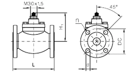Чертеж Клапан регулирующий Danfoss VB2 Ду25 Kvs=10,0