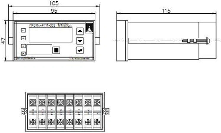 Контроллер температуры ПРОМА RTI-302-2 2 реле 30А 250В и 7А 250В, функции - нагрев,охлаждение,охлаждение с подключением испарителя, IP54