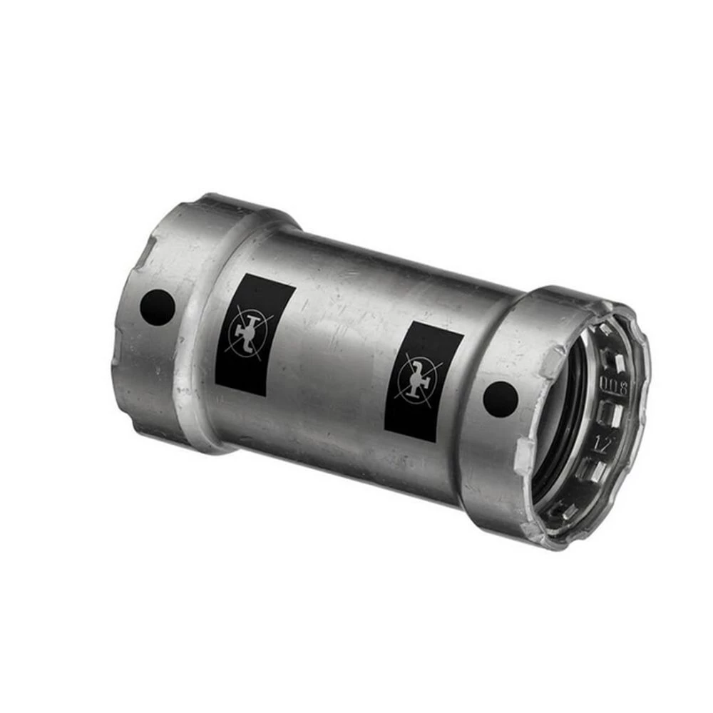 Муфта надвижная Viega Megapress 4215.5 1/2″ Дн15 Ру10, нелегированная сталь с цинко-никелевым покрытием, пресс / пресс, уплотнение - EPDM