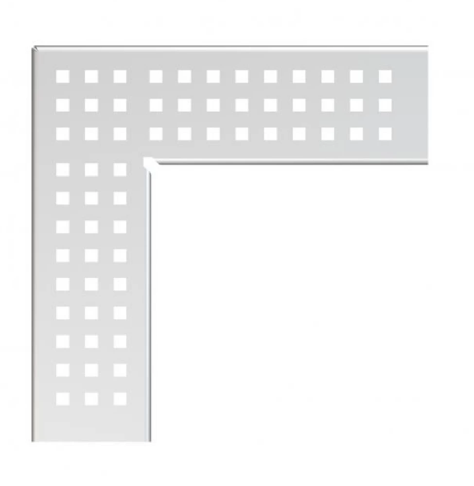 Решетка для дренажного желоба Alca Plast 75 мм угловая, 63отв х 64мм2, оцинкованная сталь
