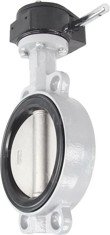Затвор дисковый поворотный ABRA BUV-VF863D Ду400 Ру16 межфланцевый, корпус - чугун GG25, диск - нержавеющая сталь AISI 316, уплотнение - NBR, с редуктором