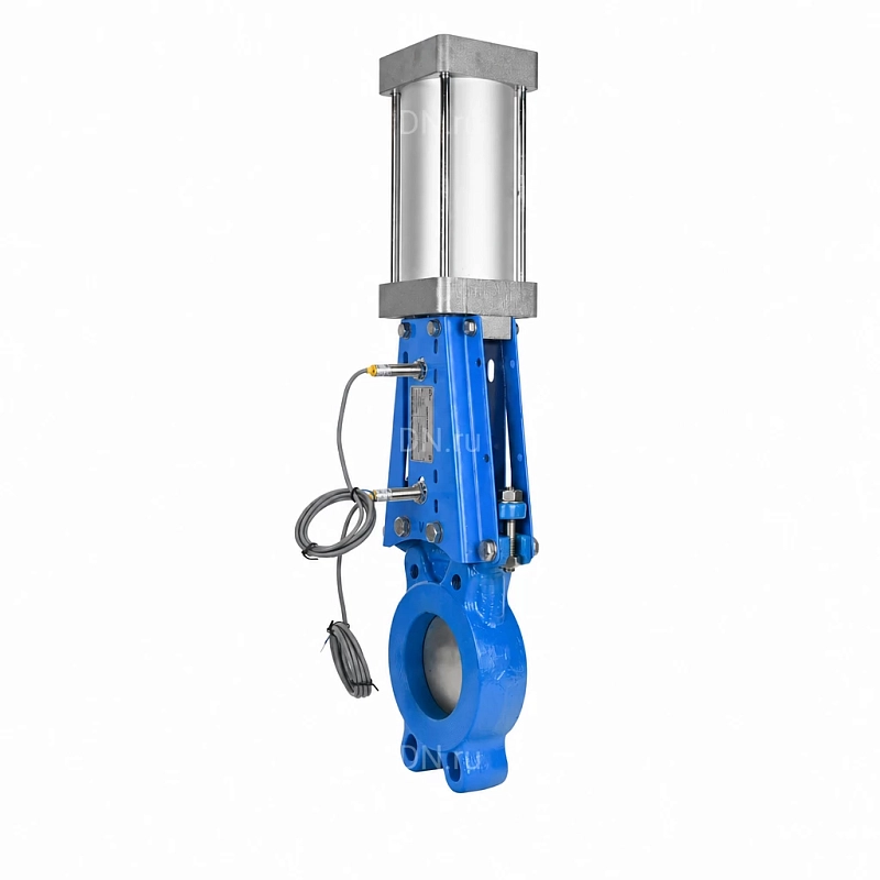 Задвижка шиберная Ду50 Ру16 WENZ межфланцевая, шток - выдвижной, корпус - чугун GGG40, уплотнение - EPDM, с пневмоприводом, индукц.датчиками LJ12A3-4-Z/EX 24В (GVKR1331E-1W-Fb-2P)